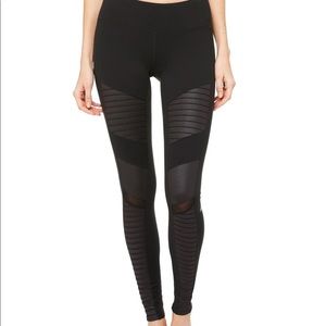 Alo Moto high waist legging black glossy